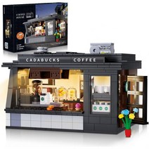 HOGO키즈 커피숍 빌딩 블록 세트 - 768 PCS 하우스 모듈러 키트 8가지 모드 LED 조명 시티 스트리트 카페 모델 MOC 성인용 소년 소녀 14세 이상, 장난감-1