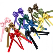 트윈 머리 집게핀 포인트 머리핀 롱 여성헤어핀 리본