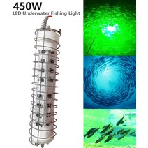 12-24v 450w led 낚시 수중 램프 스테인레스 스틸 케이지 보호 슬리브 led 수중 램프 낚시 미끼 램프, 450w 흰색, 디밍 가능