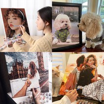 트렌드포유 DIY 유화그리기 주문제작 사진 그림그리기세트 24 36 42색 캔버스페인팅, 50 x 60 size 36 color
