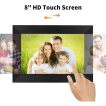 디지털액자 8 quot인치 스마트 와이파이 포토 프레임 1280x800 디지털 액자 IPS 터치 스크린 16 기가 바이트 스토리지 자동 회전 APP 제어, [03] 영국 플매트 카펫 러그, [01] Black