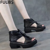 FULIBS여자 여름 로마자 힐 샌들