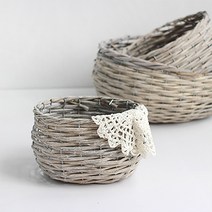 네이처데코 빈티지 원형 라탄 바구니 바스켓 (3size)