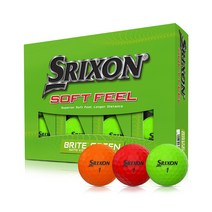 던롭 스릭슨 NEW 2피스 소프트필 골프공 12구 그린 레드 오렌지, 01.브라이트 그린