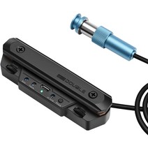 월드몰/ 어쿠스틱 기타 픽업 충전식 액티브 사운드홀 용 조절 가능한 마그네틱 코일 내장 볼륨 컨트롤 마이크, 블랙.