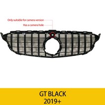 벤츠 W205 c클래스 2019-2021 GT 프론트 그릴 C180 C200 튜닝 스포츠 범퍼, 03 black with camera