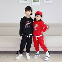 아동 긴팔 상하세트 슈퍼 마리오 주니어 상하복