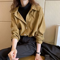 봄가을 코듀로이 블라우스 셔츠 코르덴 하늘비즈 A25 F116U862