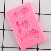밀랍왁스 천연밀랍왁스 야화 꽃병 테두리 실리콘 금형 꽃다발 퐁당 케이크 장식 도구 DIY 컵케익 토퍼 캔디, 한개옵션0