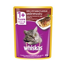 whiskas 위스카스 고양이 주식파우치, 12개, 구운 고등어 80g