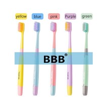 전동칫솔 BBB 마카롱 강모 칫솔 패밀리 팩 청소 구강 마사지 잇몸 남녀 공용 커플 수동, 06 5 color mixes