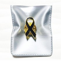 추모 검정 블랙 리본 뱃지 브로치