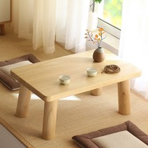 오동나무 원목 티테이블 거실 좌탁, 원목색90*50*30(방석2개+탁상기)