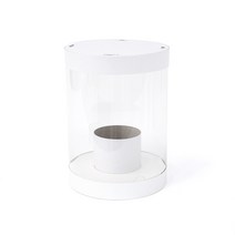 박스앤박스 크리스탈 플라워 원형 M 꽃 상자 플라워 투명 꽃자재 선물 박스 꽃다발 포장, 1개, 화이트