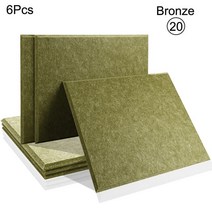 방음 부스 6 Pcs 사운드 흡수 소재 Acoust 절연 Absorcion 패널 도어 씰 스트립 홈 음악 스튜디오 벽, [01] Rectangle, [12] 20--Bronze, [01] 0.8cm Medium Density