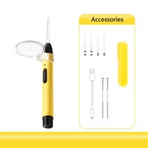 5X 돋보기 빛나는 귀 숟가락 깨끗한 리무버 핀셋 Led 조명 이어스푼 도구 세트 어린이 관리 클리너, 03 lighting earspoon