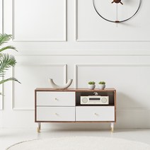 파로마 피코 1000 3서랍 거실장/블루투스서랍장/거실수납장/TV다이, 화이트+헤이즐넛