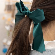 데일리 헤어링 청순 리본 머리끈 골프 리본핀 그린 HQUBGN