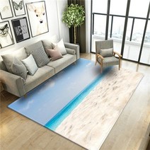 인테리어 러그 빈티지 rug 해변 바다 파도 거실 깔개 3d 풍경 인쇄 바닥 매트 플란넬 스폰지 대형 욕실 깔개 장식 침실 카펫 부드러운스마일 원형 반원 미니