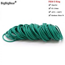 CS 2mm OD 5 ~ 100 mm 녹색 FKM 불소 고무 O 링 씰링 개스킷 절연 오일 고온 저항 10 개251666, 10pcs, CS 2mm_OD 82mm ID 78mm, 10개