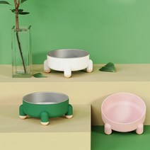 키밍 / 강아지 밥그릇 스텐 식기 1P 애견 물그릇 분리 세척, 핑크, 핑크