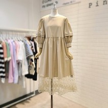 핑크피그 로더 밑단 자수 레이스 원피스(PPA23OPS1285)