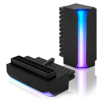 ATX 24 핀-90 도 전원 플러그 어댑터 ARGB 메인 보드 마더 보드 전원 공급 장치 케이블 모듈러 DIY 장착, 02 Black ARGB