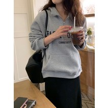 여성 가을 겨울 집업 레터링 맨투맨 루즈핏 티셔츠