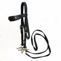 빛나네 말고삐 로프 마방굴레 말 승마 굴레 승마용품, 소가죽 물고삐 3점세트 엘