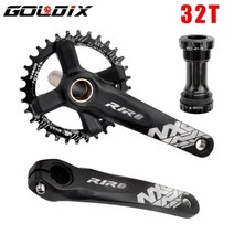 자전거크랭크 픽시크랭크 크랭크암 riro Bicycle xt 크랭크셋 mtb 통합 크랭크 170 175mm 중공 2 산악 자전거 104 bcd 체인링 with bb single, 블랙 32t bb