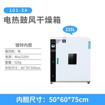 드라이 오븐 열풍 건조기 온도챔버 세균 배양 실험실 고온 항온기, 225L 아연도금 내부 60x50x75