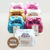 [은색초코]혼합잡곡 400g 보자기 포장 결혼답례품 돌잔치 조문 회사단체선물 시보해제 승진답례품, 1팩, 아이보리(보자기포장)
