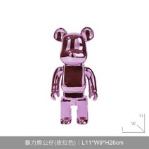 키덜트 도금 베어브릭 26cm 400 동상 폭력 곰 조각 피규어 장식품 책장 거실 홈 데코 새해 선물, Rose