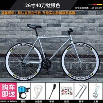 클래식 엔틱 디자인 입문용 로드 자전거 24인치 일반 출퇴근용, 티타늄실버26인치40칼