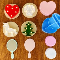 (데코덴 재료) 오르골 보석함 무드등 거울 필통 가방 꾸미기용 만들기 단품 DIY 방과후수업재료, 무드등 별 (하양)