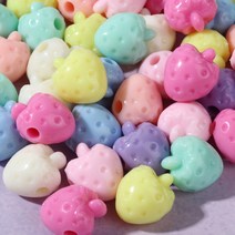 딸기 모양 대용량 500g 파스텔 비즈 공예 구슬비즈 레진아트 팔찌만들기