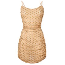 미스비헤이브 MISBHV Mesh Monogram Draped Mini Dress - Nude