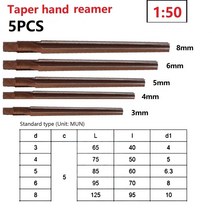 5개/대 1:50 원추형 각도 샤프 수동 핀 테이퍼 생크 핸드 리머 기계 CNC 3/4/5/6/8mm, 한개옵션0