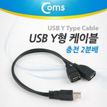 USB 2분배 Y형 케이블 / 듀얼 / 충전 / USB 2.0 A ITA003, 상세페이지 참조, 1개