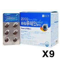 종근당 20100 파워 루테인 플러스 (30캡슐 x 2) 눈건강 비타민A - 2개월분, 9개, 파워루테인플러스 (30캡슐 x 2) 2개월분