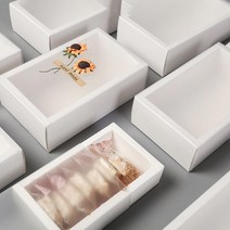 고급형 슬라이드 선물박스 투명창 크라프트 포장 슬리브 상자 답례품, D.반투명 화이트, 6호(D6)
