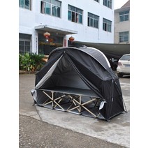 야전침대텐트 캠핑 낚시 등반 차박 간이침대 1인용 싱글 1 인용 야외 캠핑 사이클링 자전거 텐트 보관실, 01 Black