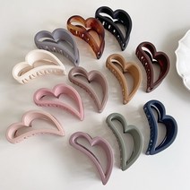 아이유 하트 집게핀 무광 팔레트 업스타일 올림 긴 단발 머리 헤어핀 21color, 02-연핑크