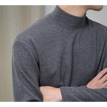 스트릿모던 LAINE 레이니 웜히트 남자 겨울 니트지 반폴라 이너 긴팔 티셔츠