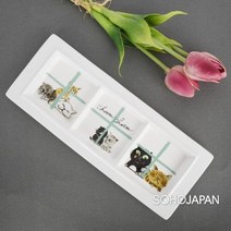 신지가토 고양이 3절 사각접시, 1, 본상품선택