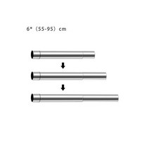 거꾸로타는화목난로GRNTAMN-6CM 굴뚝 목재 스토브 연기 파이프 팔꿈치 난방 배기, 16 6x(55-95)cm