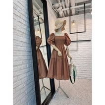 [반다리] 스모그 스퀘어 밴딩 퍼프 롱원피스