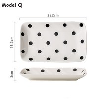 북유럽 고급 플레이팅 접시 모던 감성 대형 물고기 트레이 꽃 모양 물방울 무늬 가정용 주방 세라믹 식기 세트, 17.Q