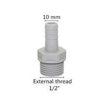 1/2 "BSP 수나사 8mm 10mm 스트레이트 커넥터 가시 파고다 유형 연결 커플 링 조인트 플라스틱 파이, [02] Grayish white