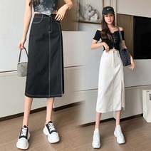 웬디 블랙 데님 미디 스커트 SK11458
